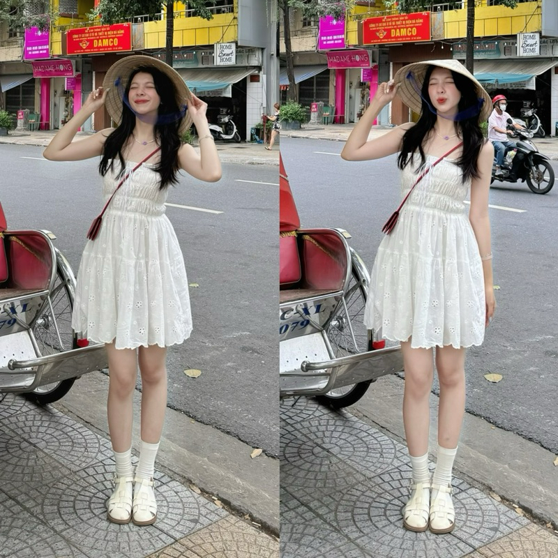 (OLDSCHOOL Fairy DRESS มินิ 3 ชั ้ นลูกไม ้ babydoll DRESS