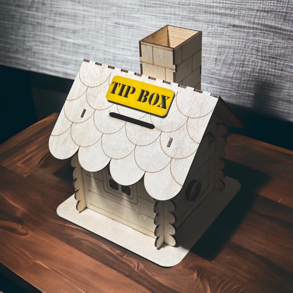 WOODEN TIP BOX, DECOR MONEY BOX ทําจากไม้อัด - GXHOME