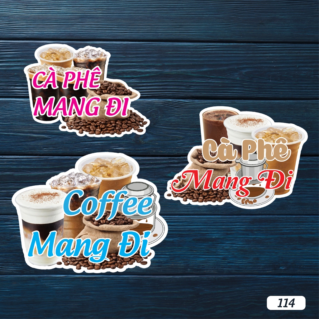 TAKE-UP COFFEE สติ๊กเกอร์รูปลอกสําหรับตกแต่งรถเข็นเครื่องดื่มและน้ําผลไม้ - รหัส 114