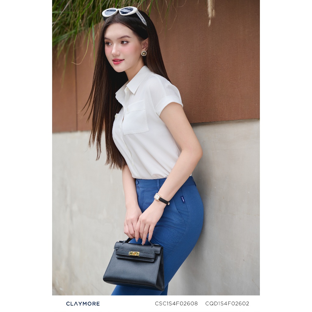เสื้อเชิ้ตผู้หญิงคุณภาพสูงคอปกพับ - ดีไซน์สํานักงานหรูหรา CLAYMORE MS CSC1S4F02608