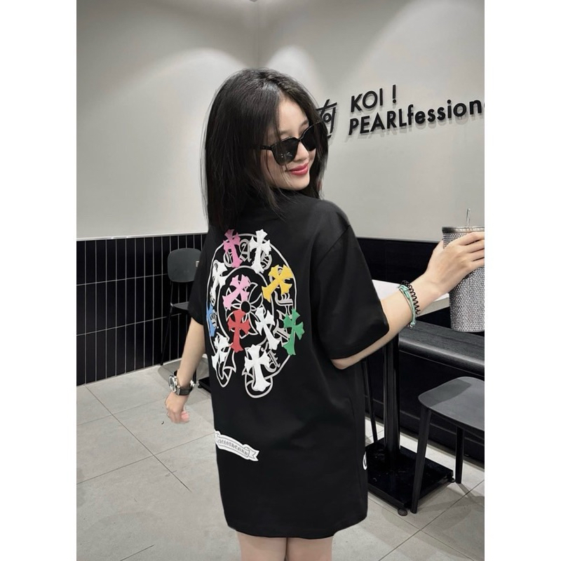 เสื้อยืด Chromer Heart หลายรุ่น Hottrend 2024 Unisex Loose Form ผ้าฝ้าย 100% ผ้ายืด 2-Way - Full Tag Zip Bag