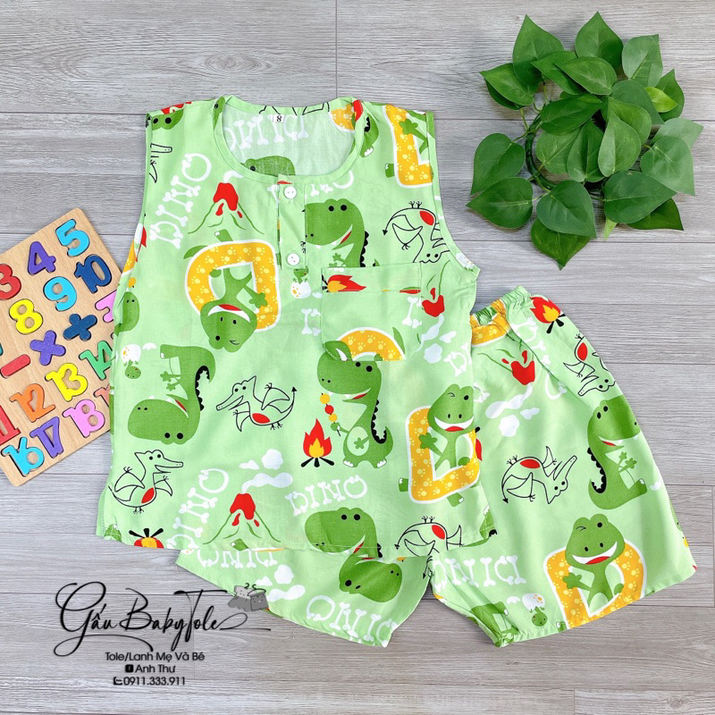 Gaubabytole ชุดกางเกงขาสั้นรักแร้ลินินเด็กชาย ลายร้าน odd random sa.le หดตัวน้อย ยับน้อย