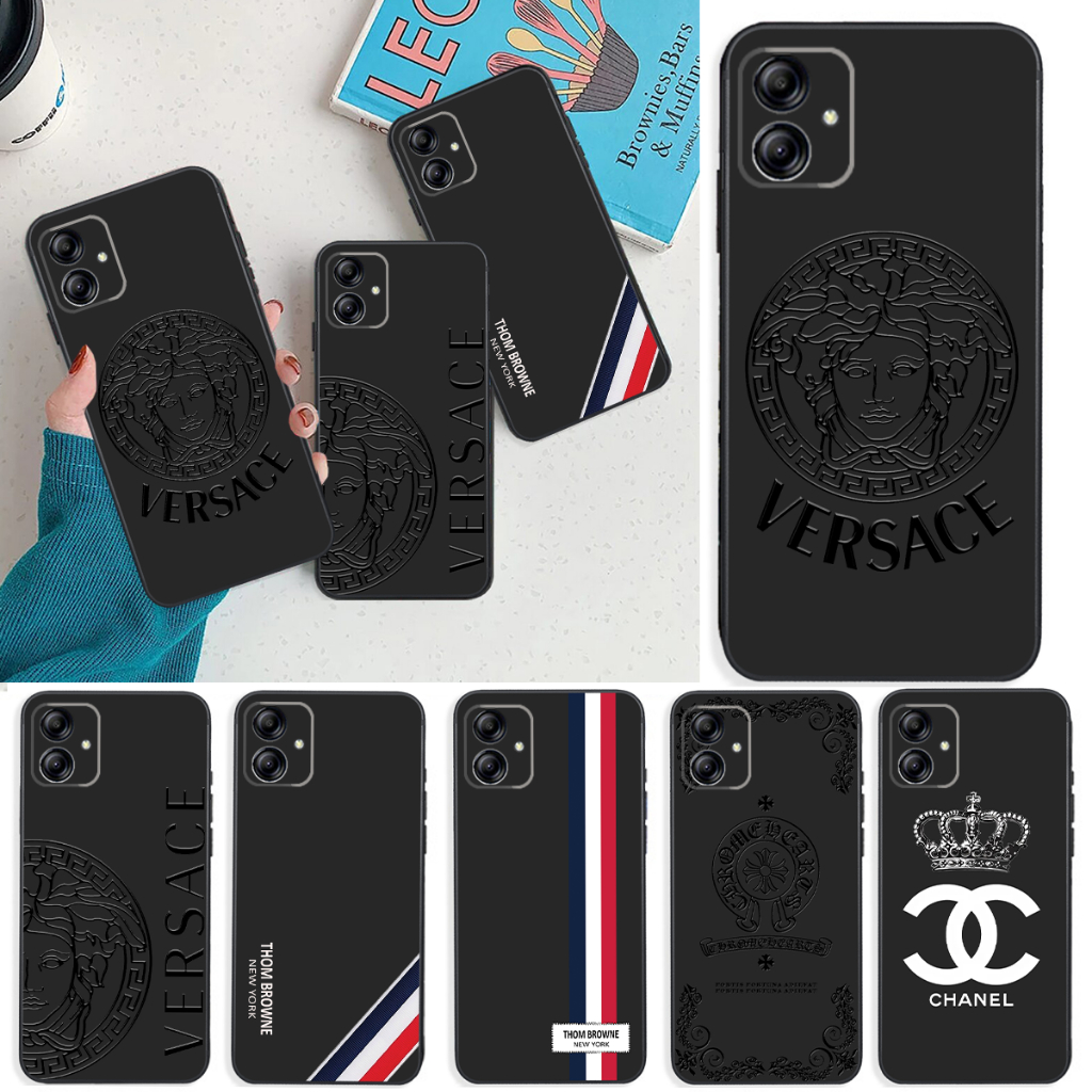 Samsung A05 / Samsung A05S / Samsung A06 /SAMSUNG A06 5G เคสป้องกันกล้องซิลิโคนพร้อมภาพแบรนด์แฟชั่น