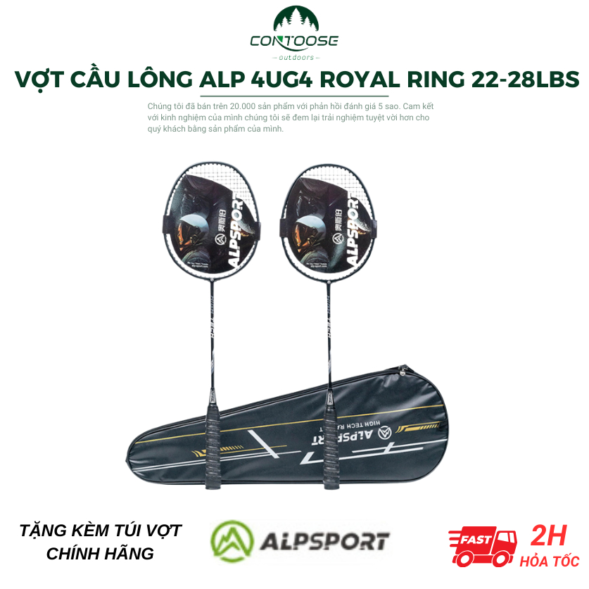 4U G5 ALP-SPORT RR Royal Ring ไม้แบดมินตันคาร์บอนเต็ม 100% 22 - 25lbs