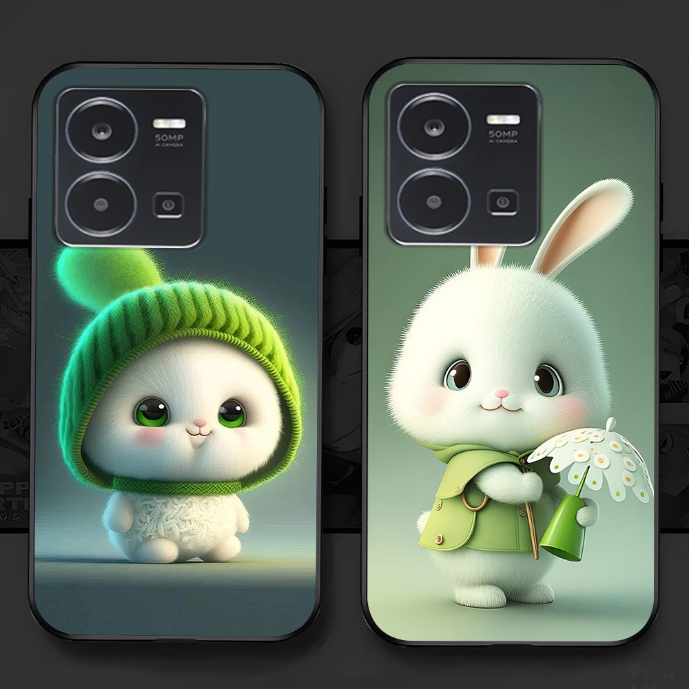 Vivo y35 4g / y55 2022 4g / vivo y55 2022 5g case พร้อมชุดพิมพ์ลายกระต่ายน่ารักน่ารัก b1430