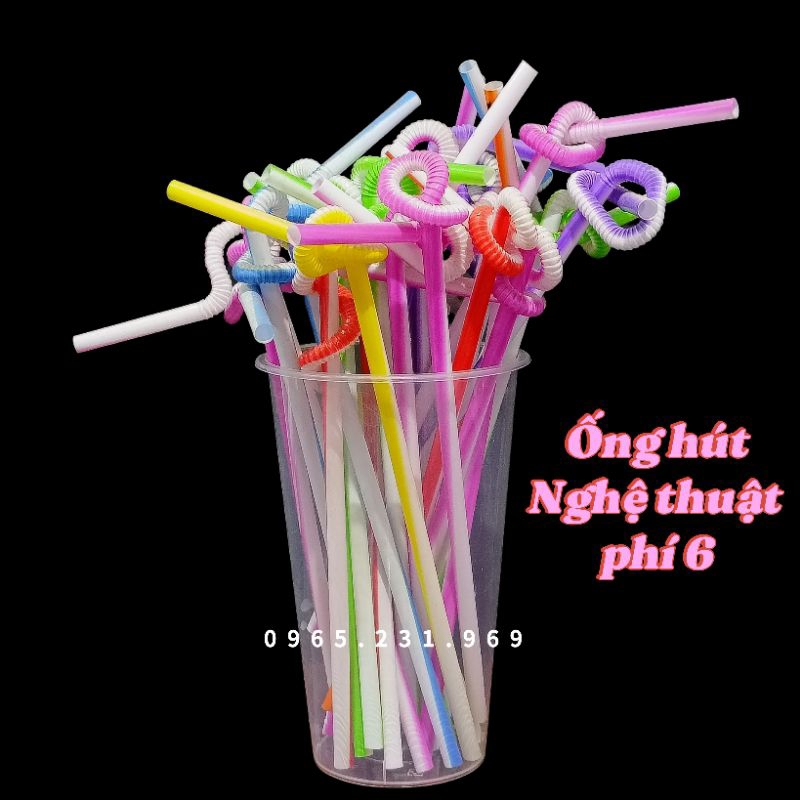 [Combo of 200] หลอดพลาสติก 6 ใช้สําหรับน้ําผลไม้และเครื่องดื่มกาแฟเย็น