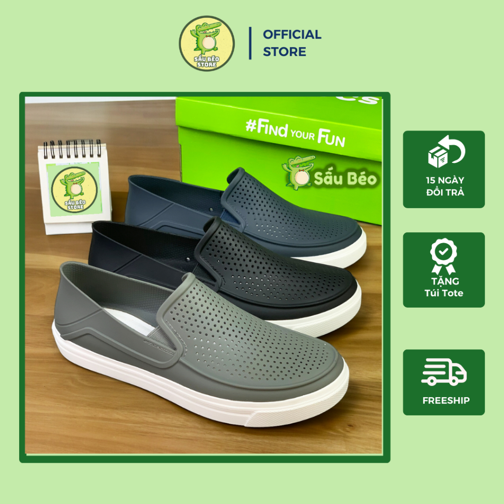 Crocs Citilane Roka Slip On รองเท้ากันฝนพลาสติกคุณภาพสูงในไขมันสําหรับผู้ชาย