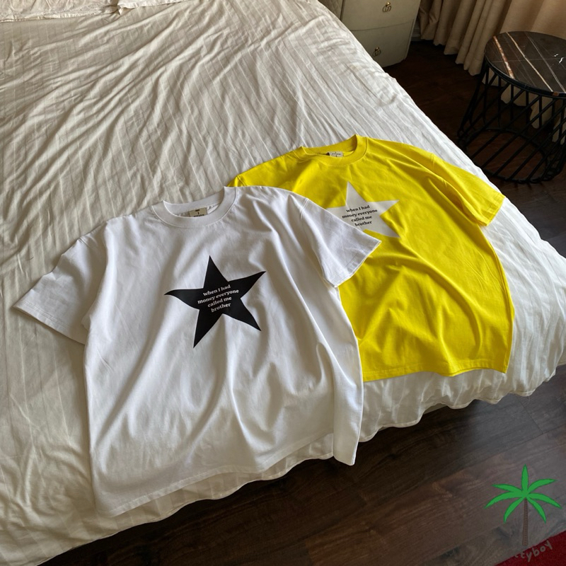 เสื้อยืด Boxy สําหรับผู้ชายและผู้หญิง STAR BROTHER STAR TEE ผ้าฝ้าย 250gsm American Teen Style - PRE