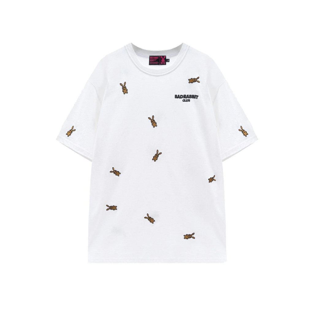 เสื้อยืด Unisex Bad Rabbit Rabbies สีดําและสีขาว 100% Cotton - แบรนด์ท้องถิ่นของแท้