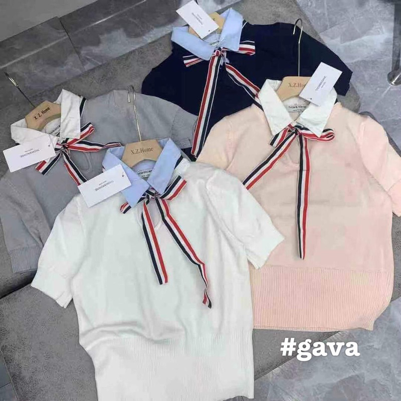 เสื้อโปโล Mtg คอปกผูกโบว์ QCCC