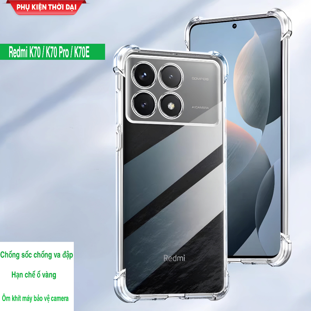 เคส Redmi K70 / K70E / K70 Pro / Poco X6 Pro / F6 / F6 Pro ยืดหยุ่นและนูน มี 4 มุม เพื่อพอดีกับเครื่