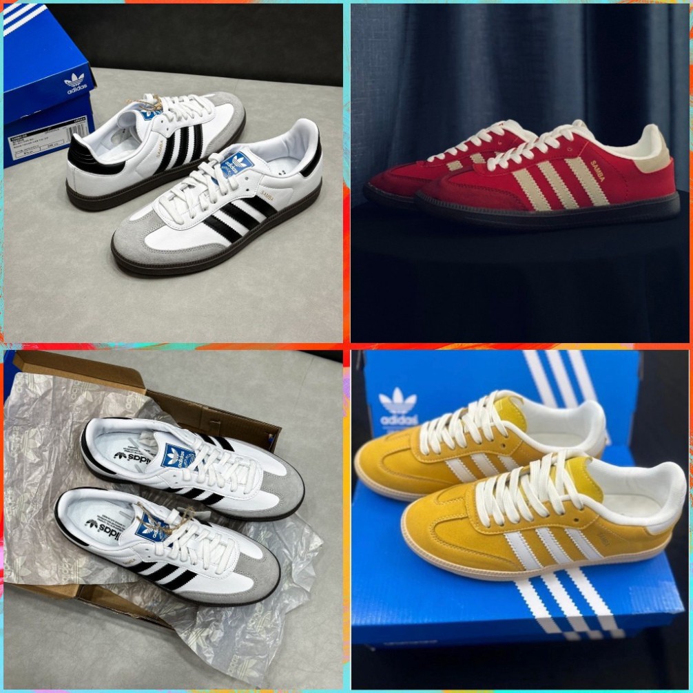 Aididas Samba Red_Yellow รองเท้าผ้าใบสําหรับบุรุษและสตรี Hottrend