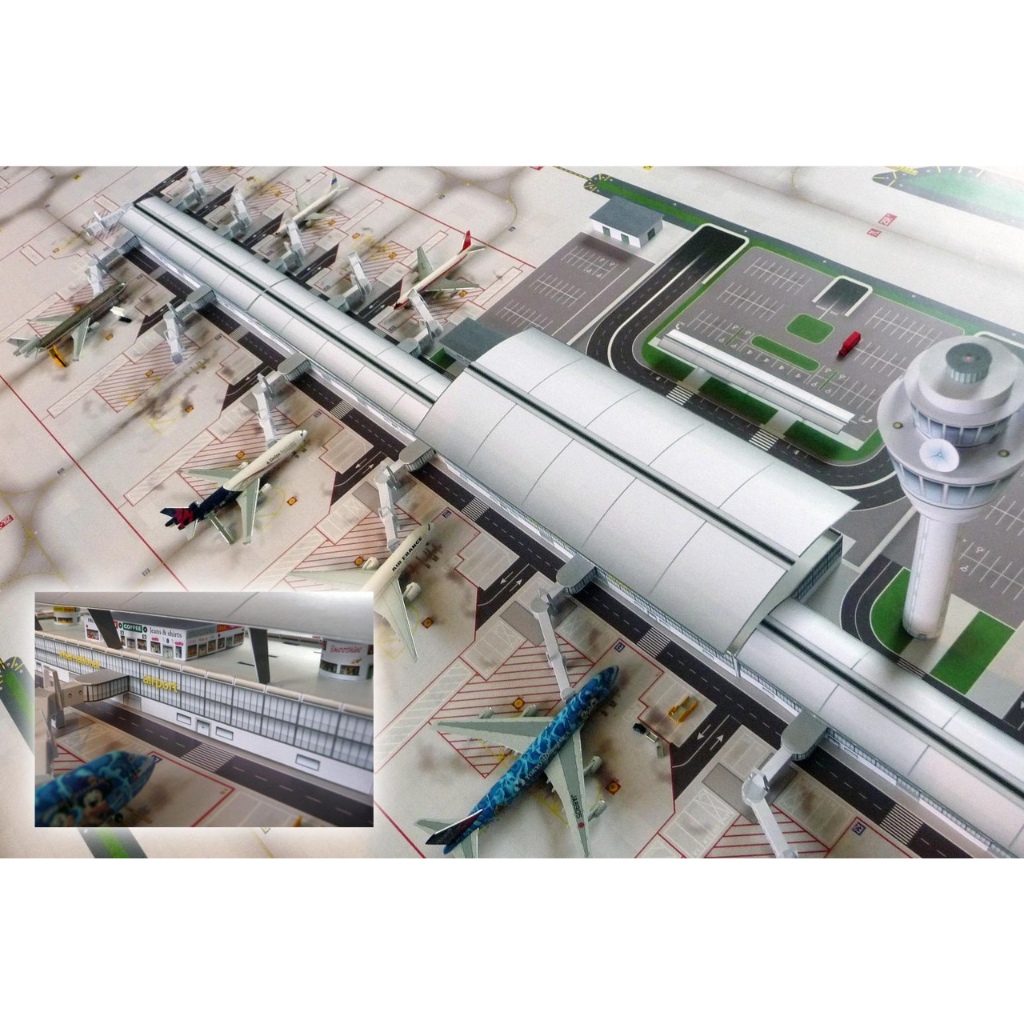 โมเดลกระดาษ Diorama จําลองสนามบินนานาชาติ - สนามบินนานาชาติ