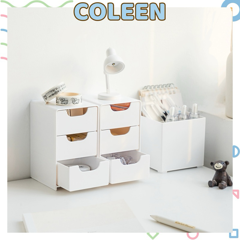 ตู้มินิ Muji dupe 3-ลิ้นชัก น่ารัก Coleen ของตกแต่งโต๊ะทํางานศึกษา
