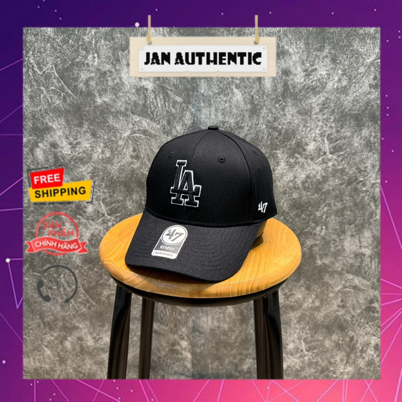 หมวก LA ยี ่ ห ้ อสีดําแท ้ 47 LA | Jan.authentic