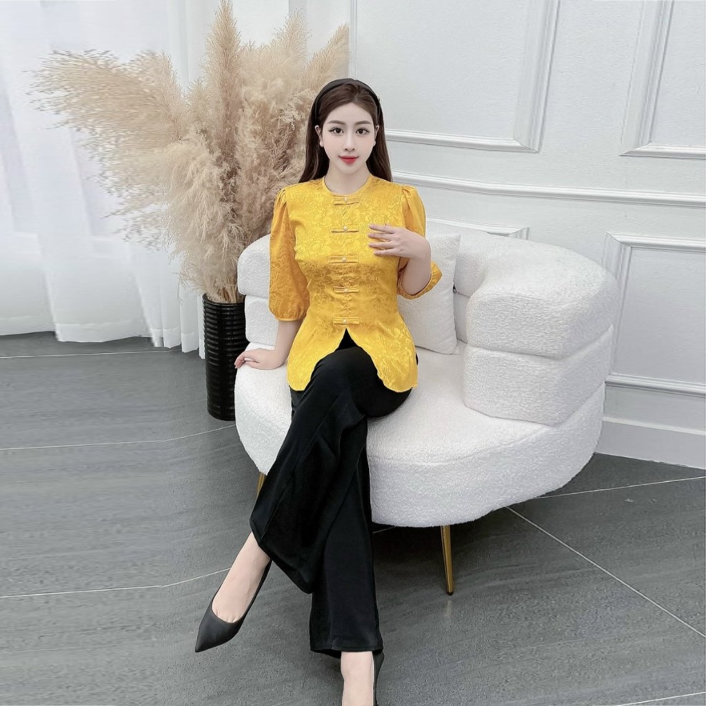 ชุด ao dai ผู้หญิงนวัตกรรม ชุด Ba Ba Ba ผู้หญิง ชุด ao dai ผู้หญิงคุณภาพสูงสําหรับไปวัด ผ้าไหมโบรเคด