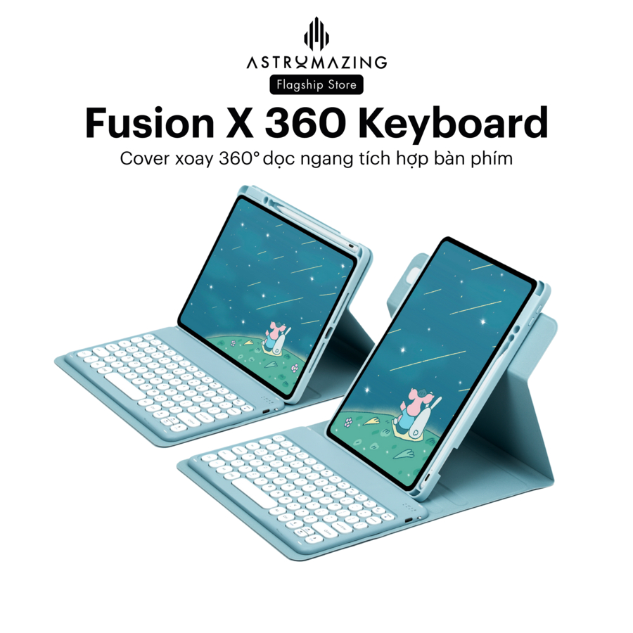[Keyboard Fusion 360] เคสคีย์บอร์ดบลูทูธแบบหมุนได้ Astro Mazing 360 พร้อม Trackpad สําหรับ iPad
