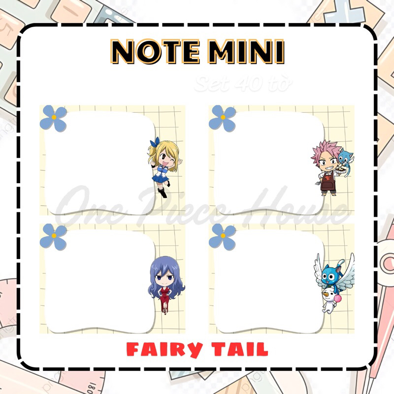 [Notemini Fairy Tail] ชุดกระดาษโน้ต Mini Anime Fairy Tail 40 แผ่น, กระดาษโน๊ต - คําอธิบายอ่าน