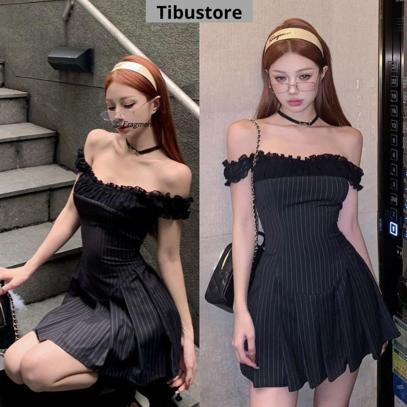 Tibu ชีฟองลายสก๊อต Off-the-Shoulder Bodycon ชุดผู้หญิงสั้น Backless Bodycon ชุดเซ็กซี่ Beach Outing Elegant Party