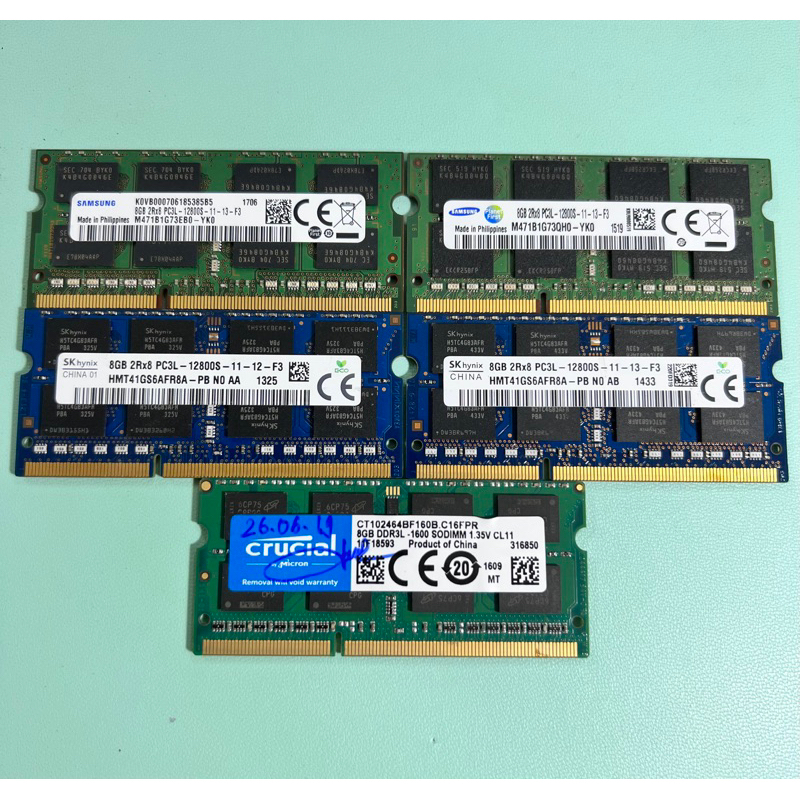 แล็ปท็อป Ram 8G DDR3 DDR3L Bus 1600 ปอกเปลือกสวยงาม (จัดส่งแบรนด์แบบสุ่ม)