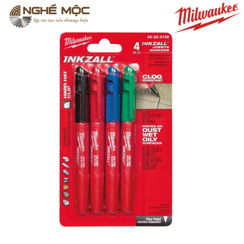 มิลวอกี ชุดปากกามาร์กเกอร์ พร้อมหมึก 4 สี 48-22-33106