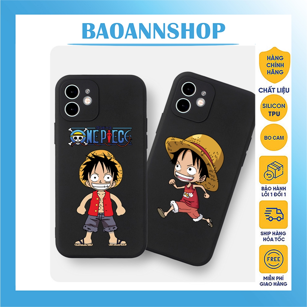 Onepiece lufi zo เคส iphone การ์ตูนขอบสี่เหลี่ยมปกป้องกล้อง 7plus/8plus/x/xs/xsmax/11/12/13/14/pro/p