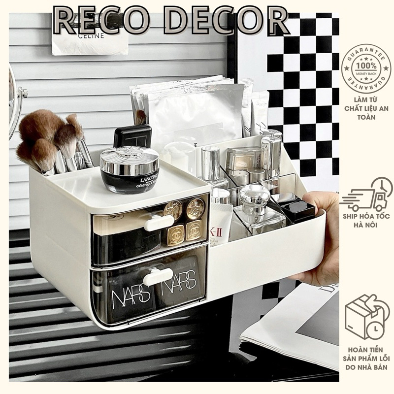 RECO ชั้นวางจัดระเบียบโต๊ะแต่งหน้า 2 ลิ้นชัก