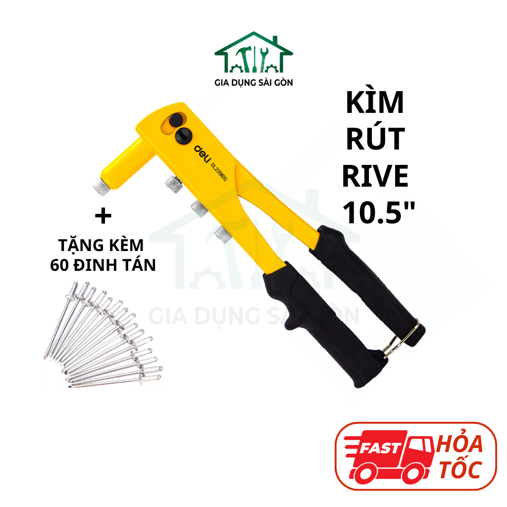Rive 10.5 Riveting คีม" + 60 ฟรี Rivets - คีม Rive Retraction หลายเล็บขนาด 2.4-3.2-4.0-4.8 มม.