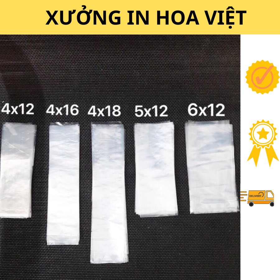 ถุงโยเกิร์ตพลาสติกแบบสั้นและยาวทุกขนาด 1กก. (4x12 4x16 4x18 5x12 6x12ซม. 3.7x12 3.7x16 3.7x18ซม.)