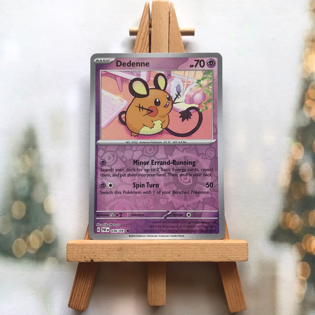 การ์ดภาพ Pokemon Dedenne 036/091 - การ์ด Holo ย้อนกลับภาษาอังกฤษของแท้