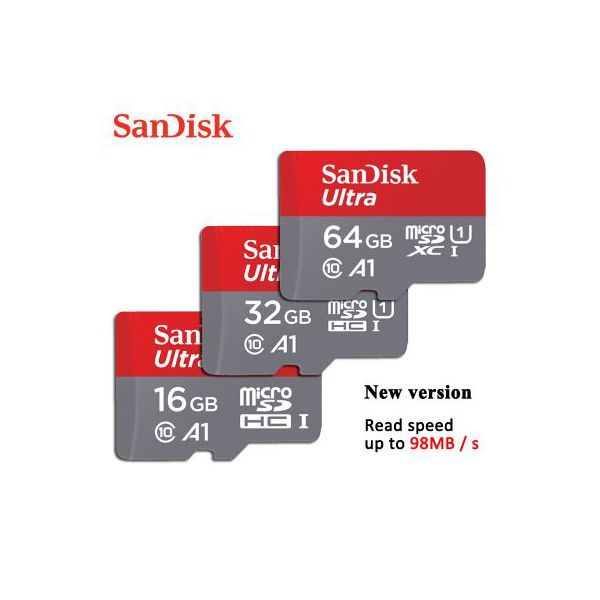 SanDisk Ultra 120MB/s microSDHC UHS-I มาตรฐานการ์ดหน่วยความจํา A1 (16G, 32G, 64GB, 128GB)