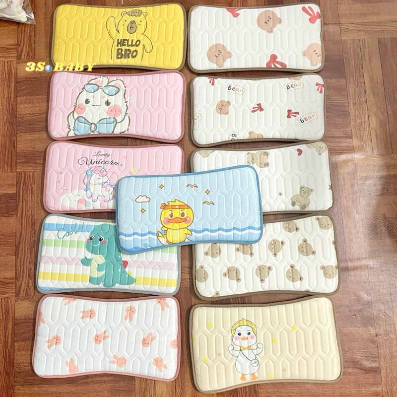 Gối điều hòa cao su non vải Tencel 20x27CM 3SBABY HQ09 Gối trẻ em Gối cho bé sơ sinh