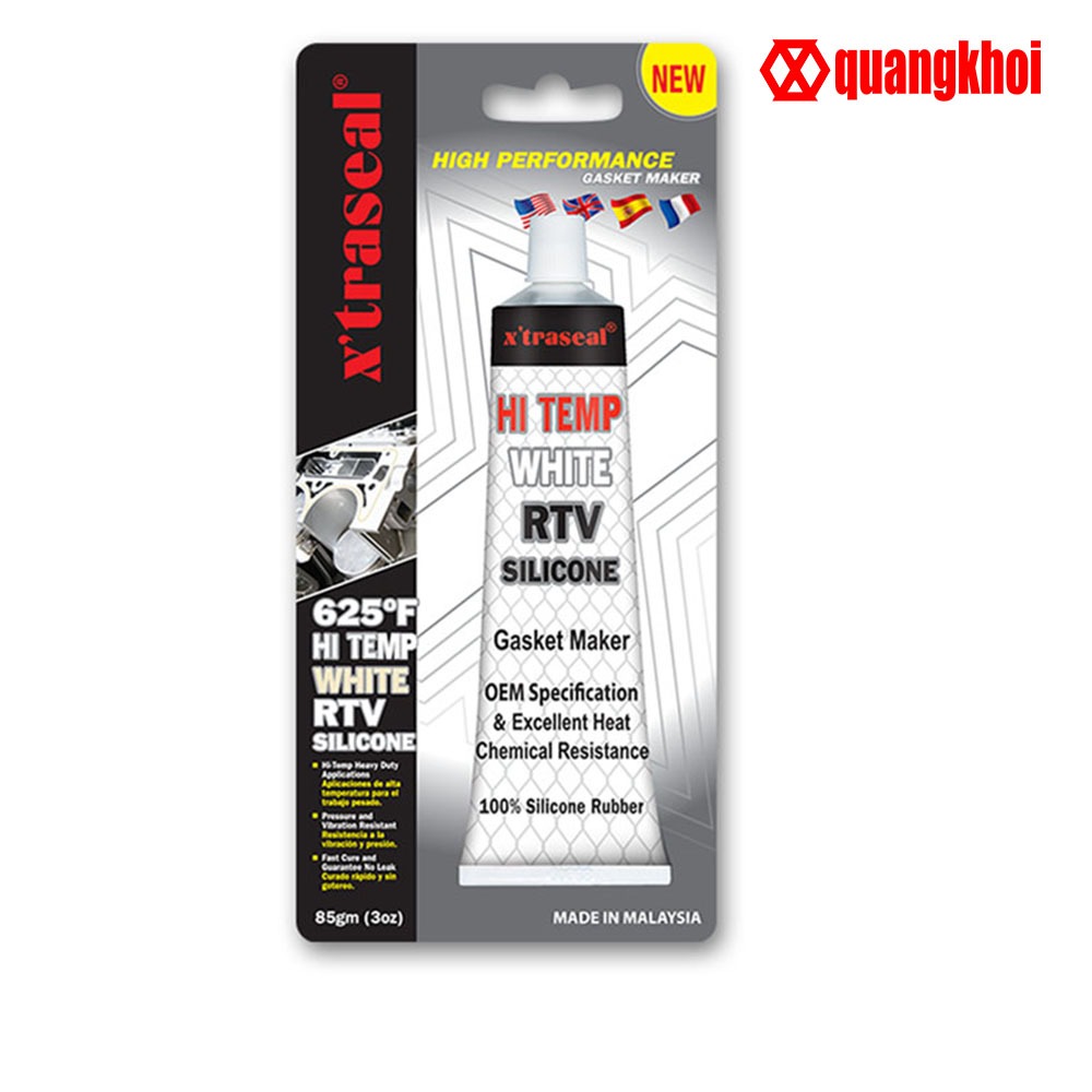 กาวยาแนวสีขาว กาวซิลิโคนทนความร้อน Xtraseal 625F White 85gr