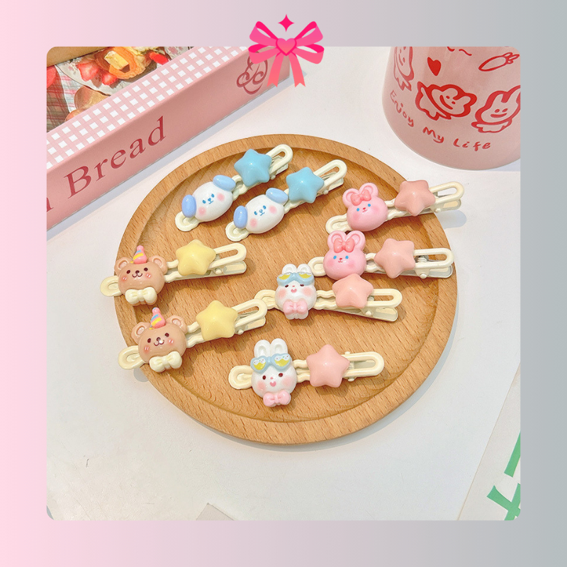 Lemon House Sweet Multi-Colored Charm Metal Duckbill Bangs Hairpin สําหรับผู้หญิง