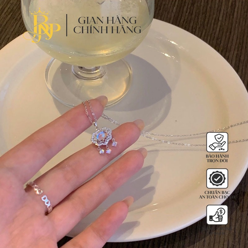 สร้อยคอเงินผู้หญิง BNP พร้อมหินพระจันทร์