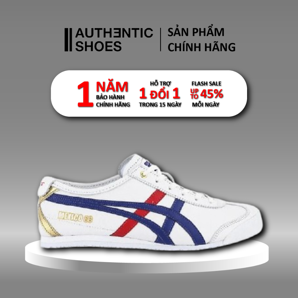 | แท้ แท้ | Onitsuka Tiger Mexico 66 White Dark BlueD507L-0152 รองเท้าผ้าใบ