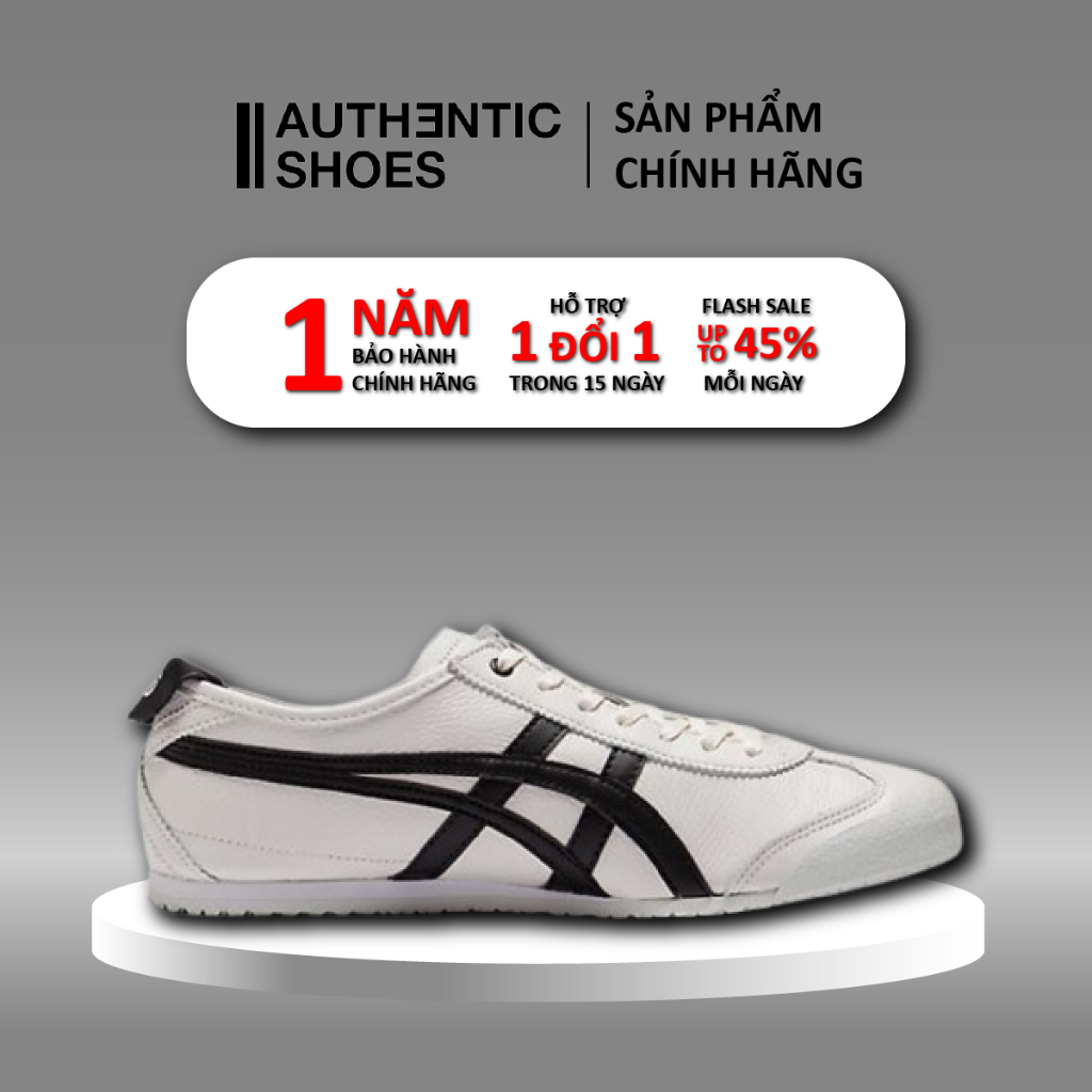 | แท้ แท้ | รองเท้าผ้าใบ Onitsuka Tiger Mexico 66 White BlackD508K-0190