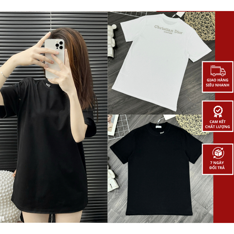 เสื้อยืดผ้าฝ้าย Dinh o 2-Way COTTON Very Cool, ปักตัวอักษรด้านหน้าและด้านหลัง, Di / o /r เสื้อยืด Th