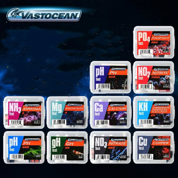ทดสอบ vastocean KH,No3,Po4,CA, MG,PH,No2, Nh3, ชุดทดสอบคุณภาพน้ําสําหรับตู้ปลาน้ําเค็ม