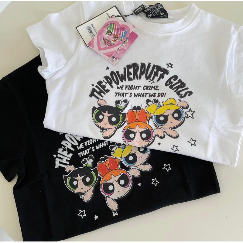 [ ของแท้ ] ADLV x The PowerPuff Girl CRAYON ARTWORK เสื้อครอป