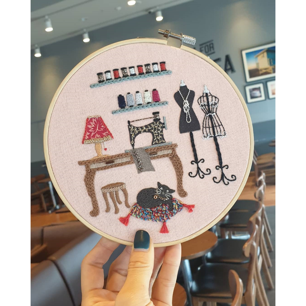 DIY FULL HOUSE HAND EMBROIDERY - DIY HAND EMBROIDERY MATERIAL KIT DECOR HOME- MIE HANDMADE