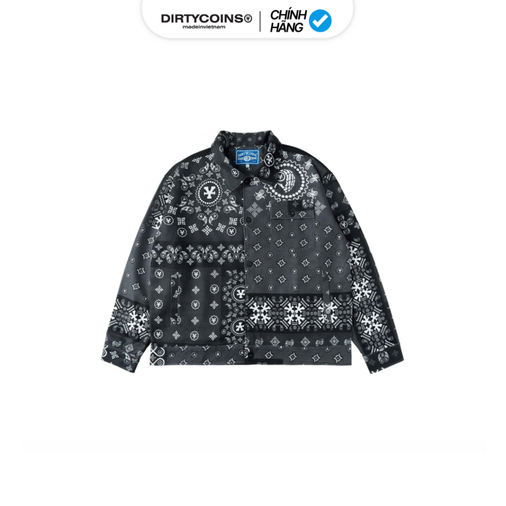 เสื้อแจ็คเก็ตยีนส์ Dirtycoins Bandana - สีดํา