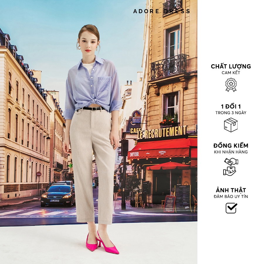 เข็มขัดผสมกางเกงอัจฉริยะริบสีเบจ 411TR10022 ADORE DRESS