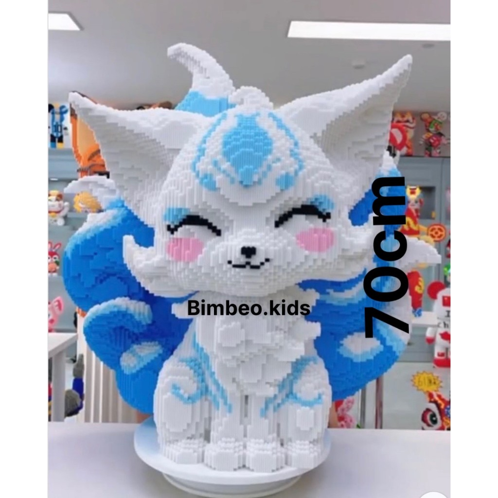 Five Elements ปริศนาจิ้งจอก 9 หางขนาดใหญ่ 70 ซม. พร้อมค้อน ปริศนานาโน 3 มิติสําหรับเด็ก