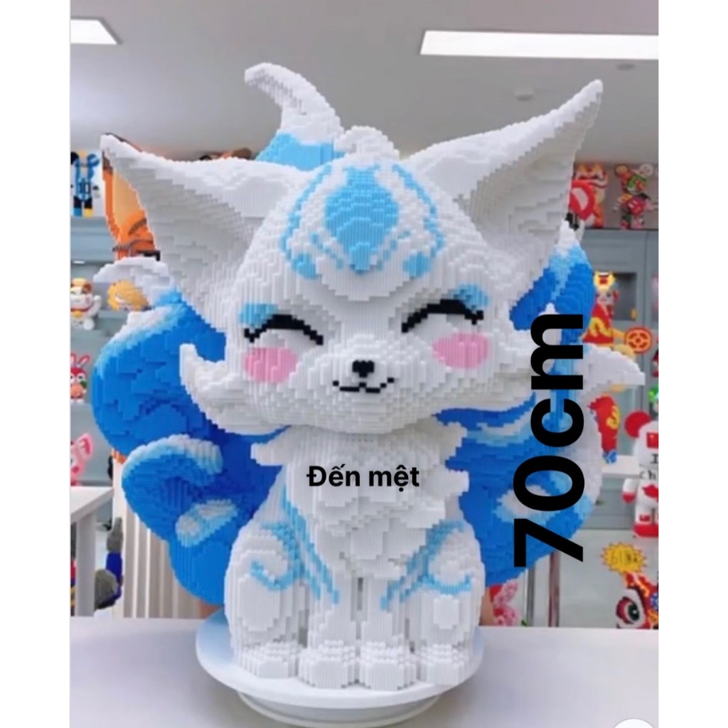 Five Elements ปริศนาจิ้งจอก 9 หางขนาดใหญ่ 70 ซม. พร้อมค้อน ปริศนานาโน 3 มิติสําหรับเด็ก