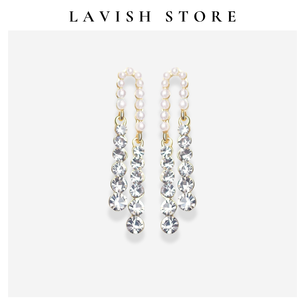 Lavish Store ต่างหูมุกมีหิน - KT200226