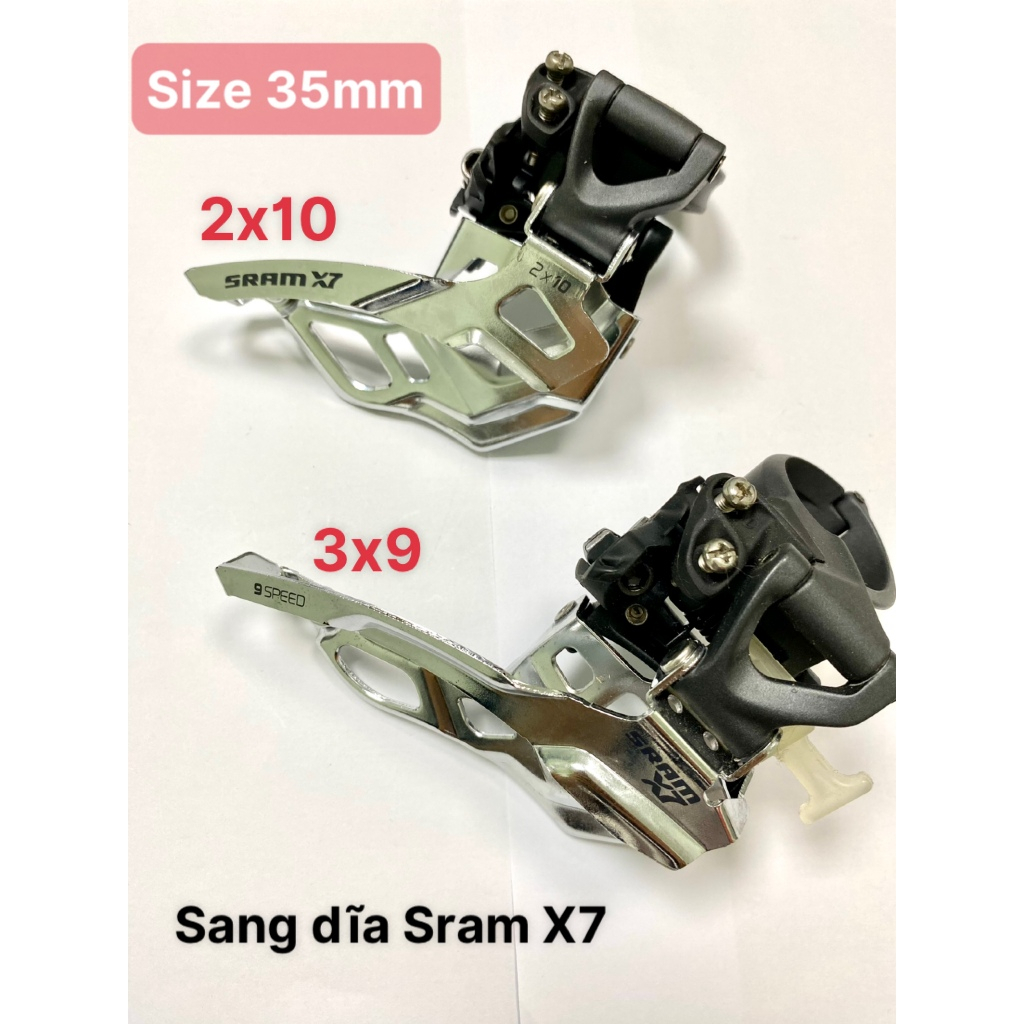 ส้อม Sram X7 ขนาด 35 มม. มี 2 เส้น 2x10 และ 3x9 สําหรับจักรยาน