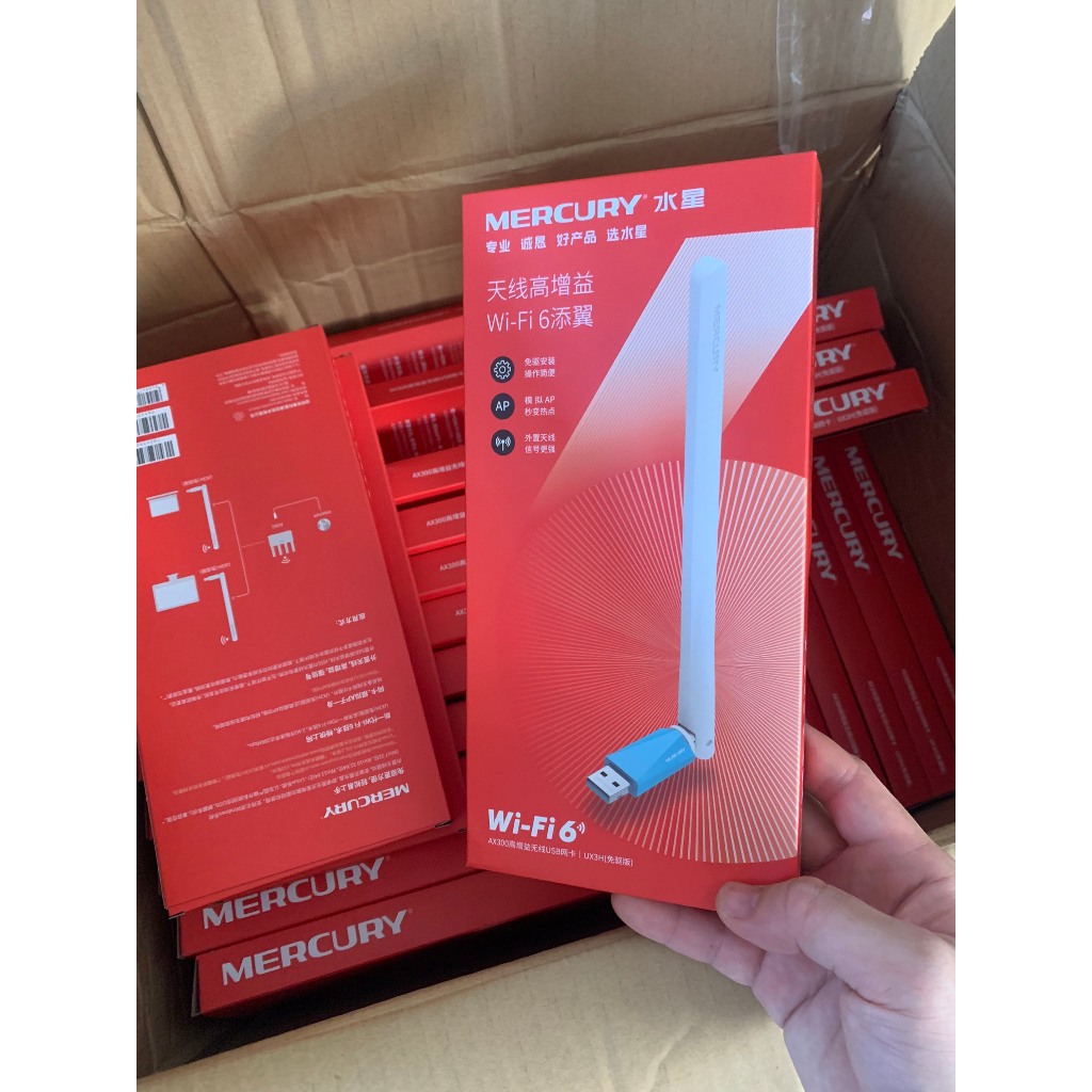 USB WIFI 6 Mercury UX3H สินค้าของแท้ WIFI 6 สําหรับเดสก์ท็อป แล็ปท็อป