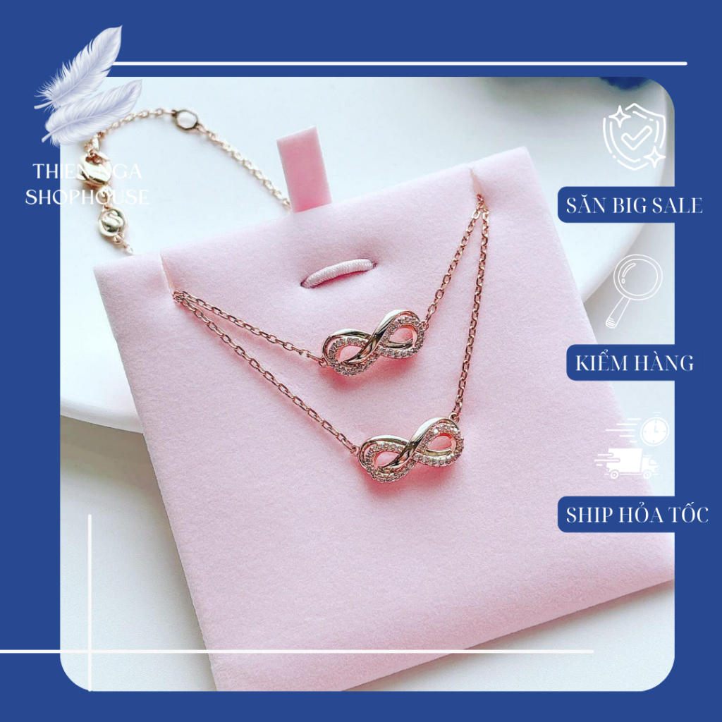 สร้อยคอ Swarovski หรูหรา Sophisticated Hyperbola Fullbox Infinity Necklace สําหรับผู้หญิง-Thien_nga_