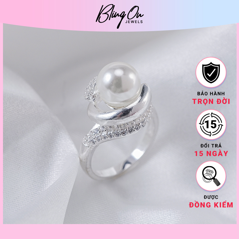 แหวนเงินผู้หญิงมุกหวาน - มาตรฐานเงินแท้ 8222